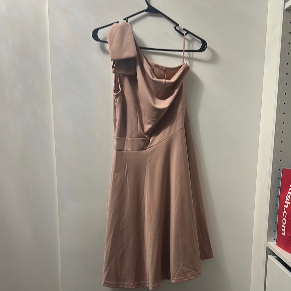Chic One-Shoulder Dress in Blush